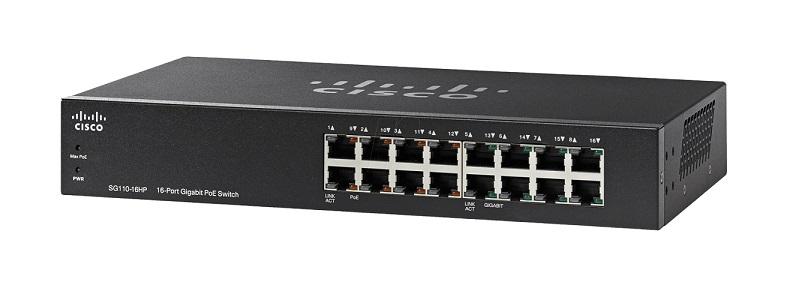 Cisco Small Business SG110-16HP 16-Port PoE Unmanaged Gigabit Switch