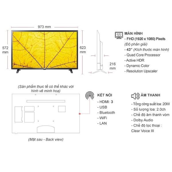 Smart Tivi LED LG 43 inch 43LM6360PTB