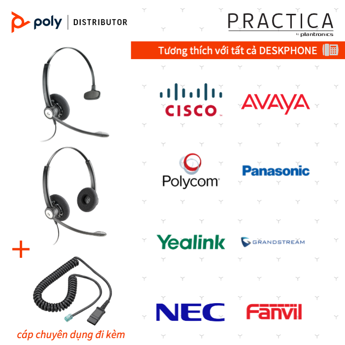 Tai nghe thoại Plantronics Practica SP12-QD