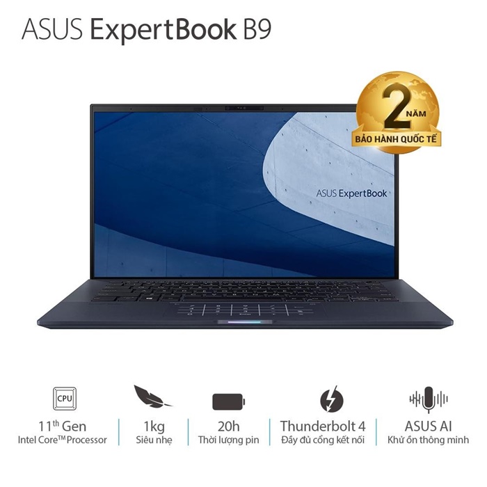 Laptop Asus ExpertBook B9400CEA-KC0558T (Core i5-1135G7 | 8GB | 512GB | Intel Iris Xe | 14.0 inch FHD | Win 10 | Đen)