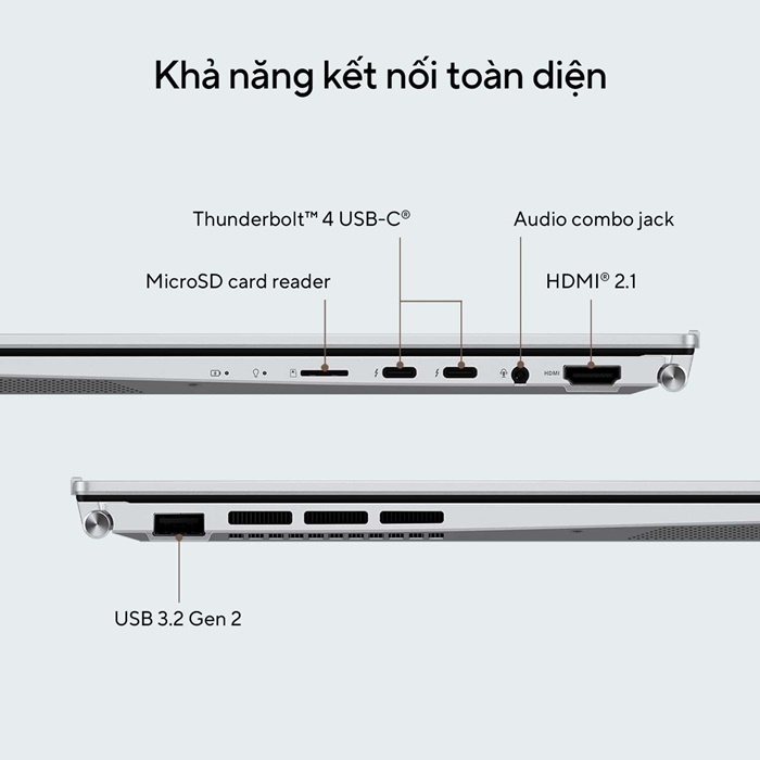 Laptop Asus Zenbook 14 OLED UX3402VA-KM203W 90NB10G6-M00970 (Intel Core I5-1340P | 16GB | 512GB | Intel Iris Xe | 14 inch OLED WQXGA+ | Win 11 | Bạc)