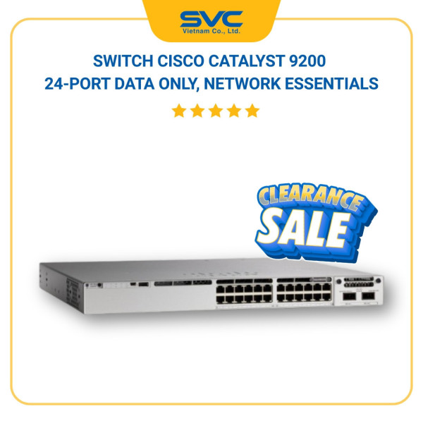 C9200-24T-E Switch Cisco Catalyst 9200 24-port data only, Network Essentials