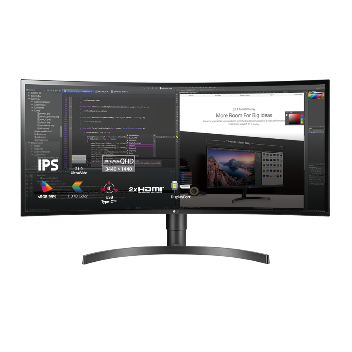 Màn hình máy tính LG 34WN80C-B 34 inch WQHD IPS UltraWide - Cong USB Type C