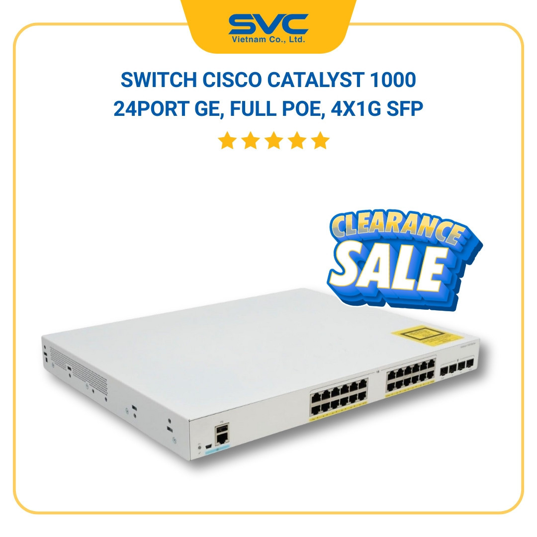 C1000-24FP-4G-L Switch Cisco Catalyst 1000 24port GE, Full POE, 4x1G SFP