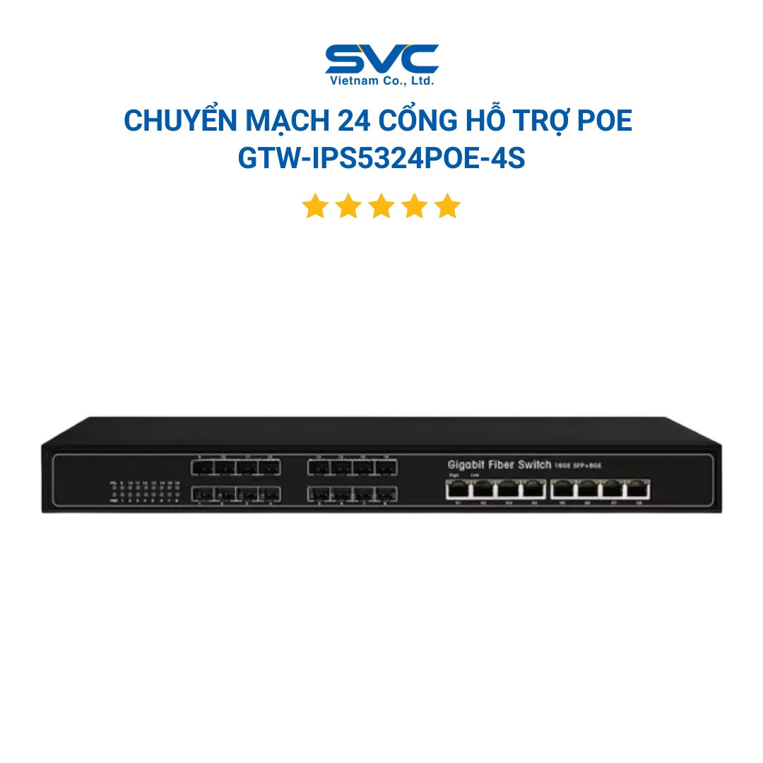 Chuyển mạch 24 cổng hỗ trợ PoE GTW-IPS5324POE-4S